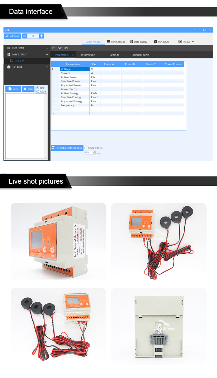 JSY-MK-339 energy meter monitor