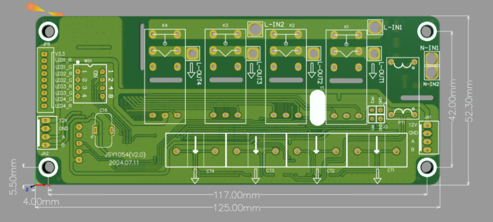 PDU relay control board size