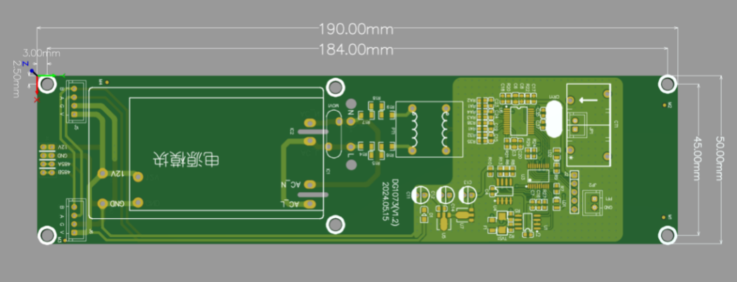 PDU power board size